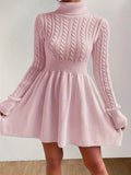 Raquel® | Women's A-line sweater dress with long sleeves and feminine cut