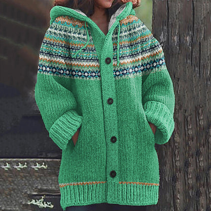 Vintage Icelandic Irregular Geometry Women's Knitted Sweater elevenforest