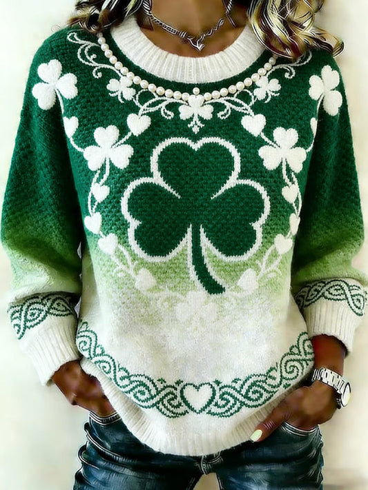 Comstylish Women's Casual St. Patrick's Day Printed Sweater