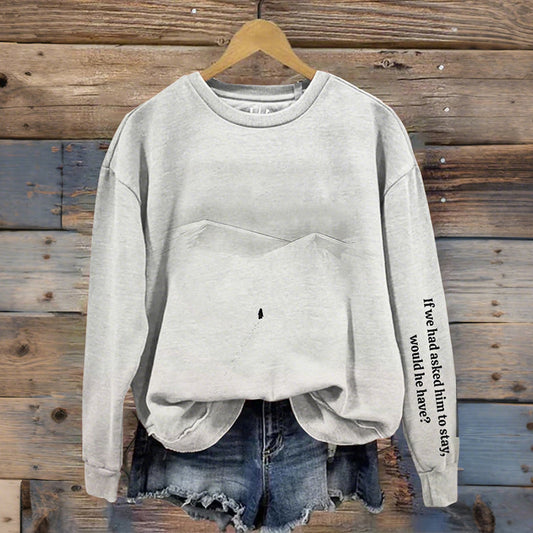 Comstylish If We Had Asked Him To Stay Nihilistic Penguin Printed Casual Sweatshirt
