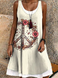 Women's Art Painting Hippie Print Tank Dress
