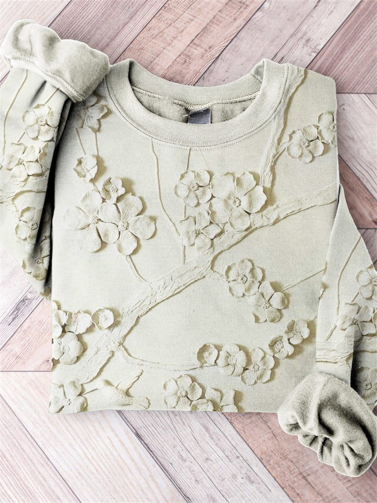 Classy Cherry Blossom Relief Art Comfy Sweatshirt elevenforest