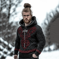 Vintage Viking Axe Mysterious Heavy Hooded Sweater elevenforest