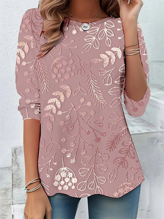 Comstylish Women's Forest Floral Print Blouse