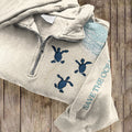 Comstylish Save The Sea Life Embroidered Women's Zip-up Sweatshirt