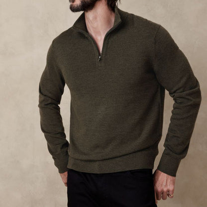 Men's Vintage Knit Warm Zip-up Sweater artswardrobe