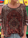 Vintage Ethnic Style Embellished Pattern Art Print Casual Long Sleeve