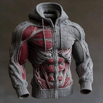 Anatomical Art Men's Casual Warm Zip-up Sweater artswardrobe