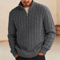 Vintage Knit Warm Jacquard Iceland Half Zip Neck Sweater elevenforest