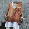 Women's Vintage Owl Embroidered Cotton And Linen Shirt elevenforest