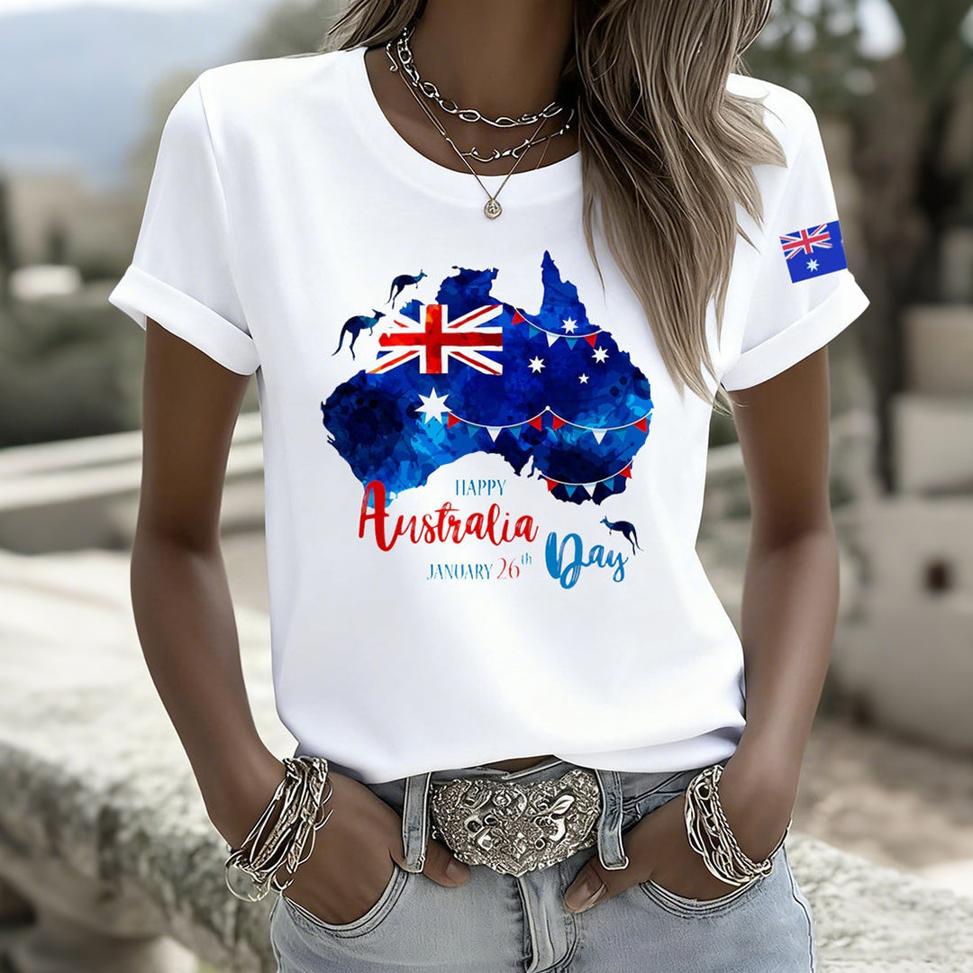 Comstylish Women's Australian Holiday Casual Comfort T-shirt
