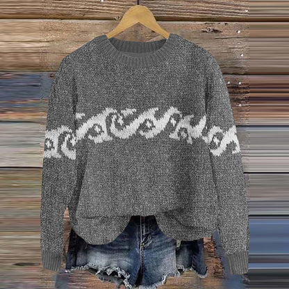Vintage Surf Knit Island Jacquard Comfy Sweater elevenforest