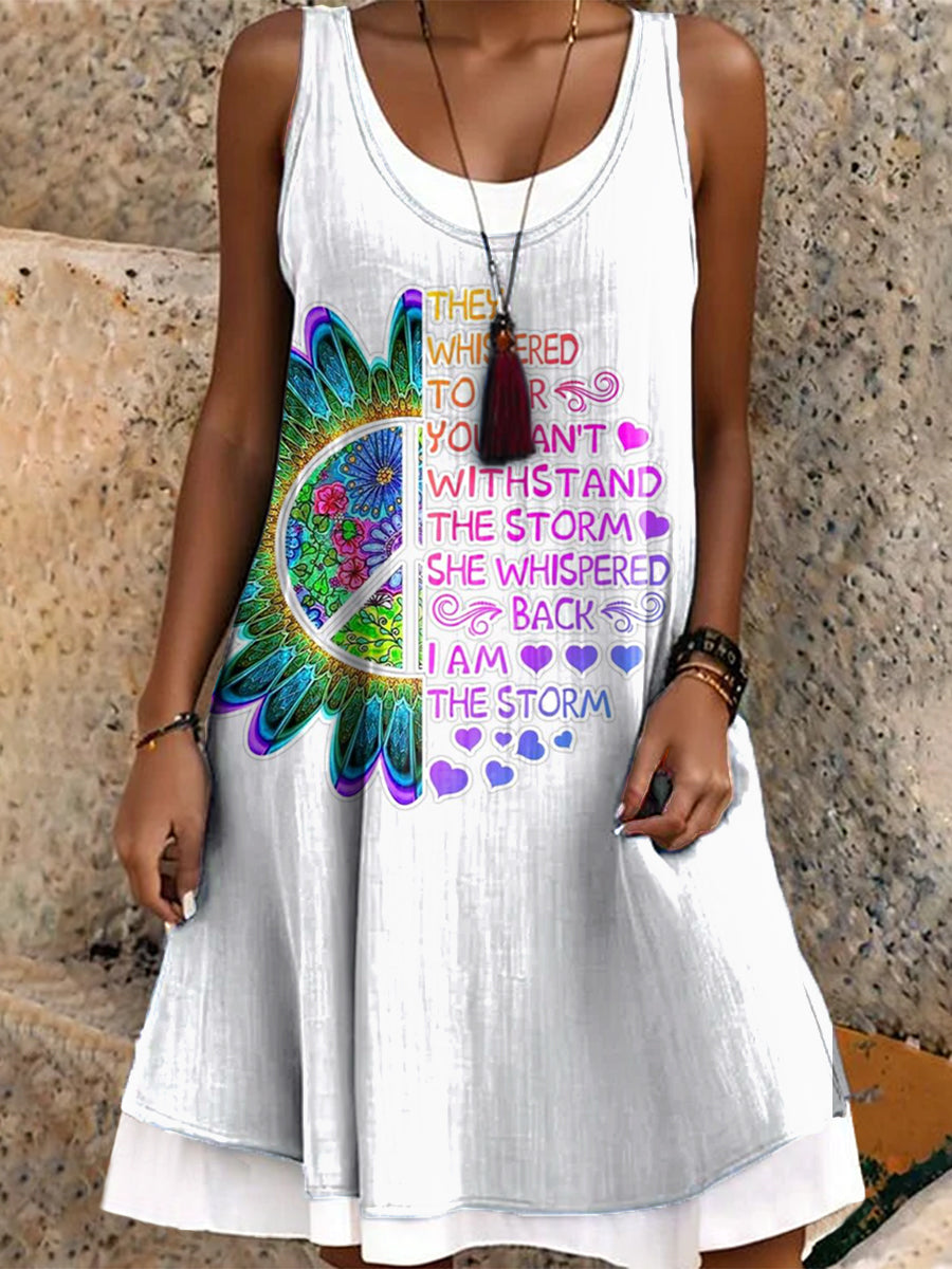 Women's Art Painting Hippie Print Tank Dress