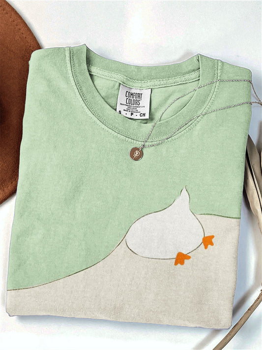 Comstylish Funny Hidden Goose Contrast Art Comfy T Shirt