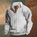Men's Retro Geometric Woolen Standing Collar Button Sweater elevenforest