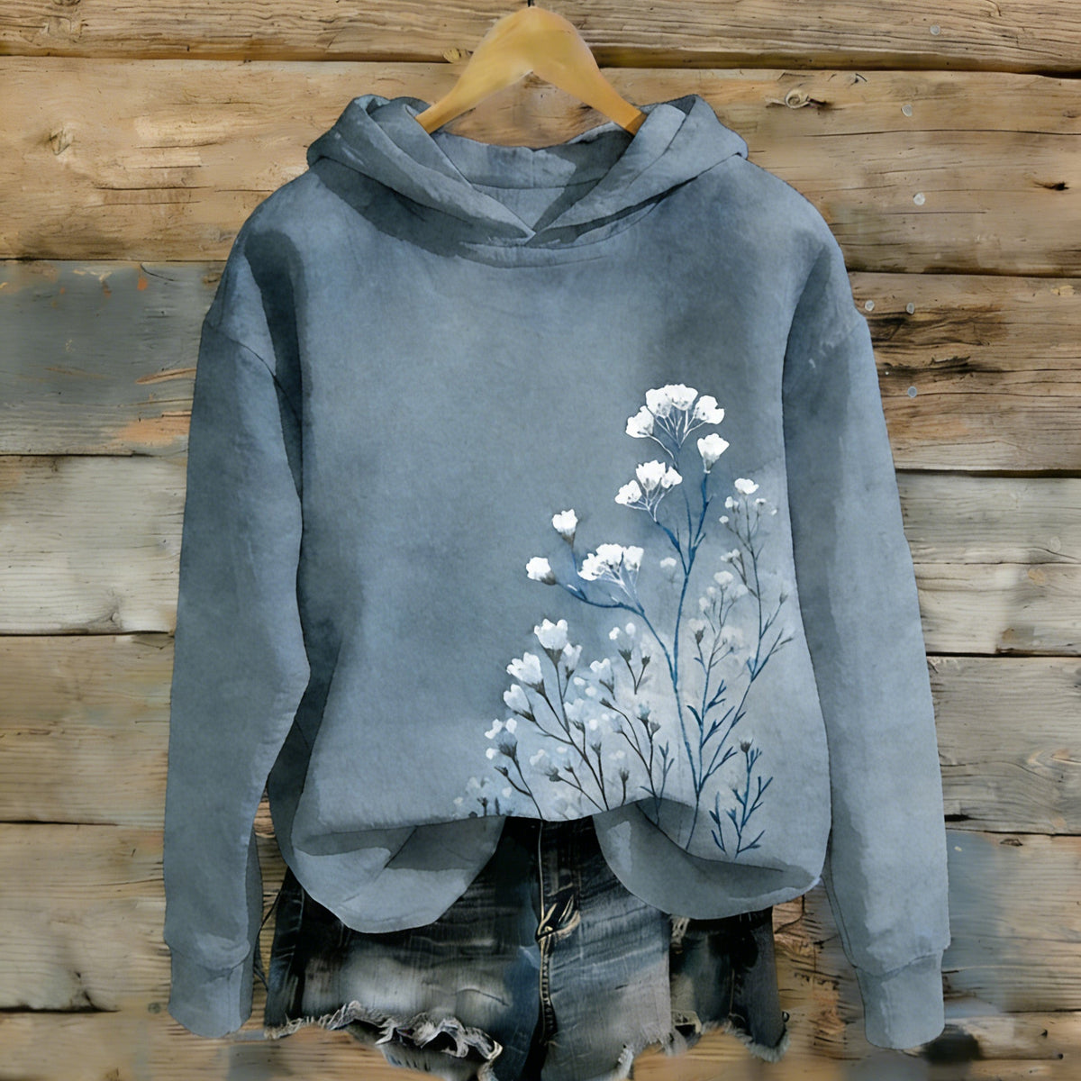 Comstylish Women's Japanese-style Floral Print Casual Sweatshirt