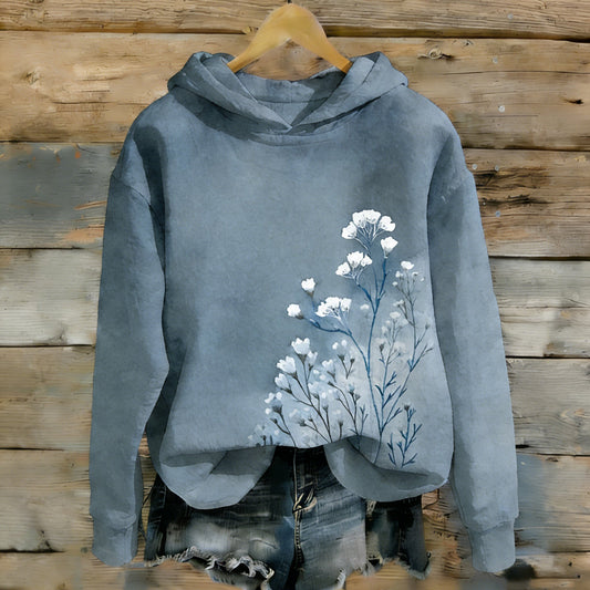 Comstylish Women's Japanese-style Floral Print Casual Sweatshirt