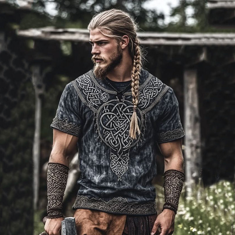 Men's Viking Celtic Knot Art Casual T-shirt elevenforest